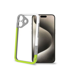 Celly Bumper para iPhone 16 Blanco y Amarillo