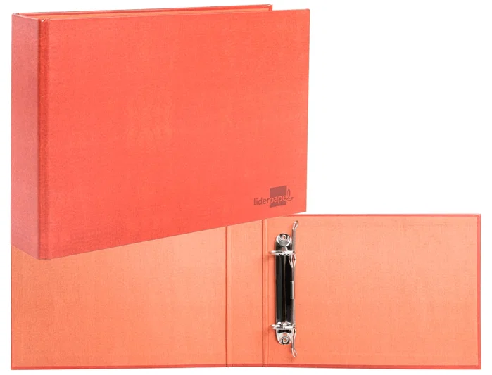 Liderpapel Carpeta de 2 anillas 25mm Cuarto apaisado Cuero
