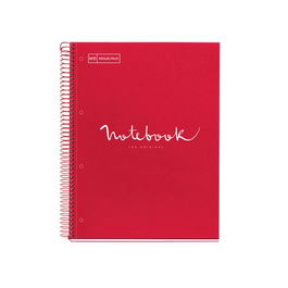 Bloc Miquelrius Emotions Notebook 5 Micro.Tapa Extra A5 120H 90G Cuadric.5X5 Rojo (Set de 5)