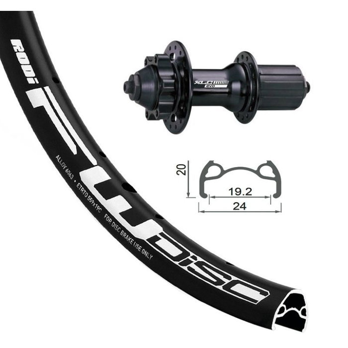 XLC Rueda Trasera 24" Rodi FW Disc 32 Agujeros Aluminio Negro ETRTO 507-19 XLC Rueda Trasera 24" Rodi FW Disc 32 Agujeros Aluminio Negro ETRTO 507-19
