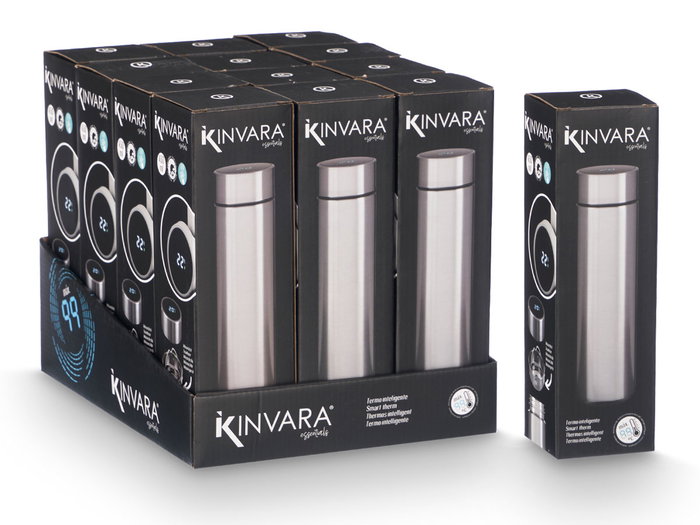 KINVARA Termo con Termómetro Digital Acero 450ml KINVARA Termo con Termómetro Digital Acero 450ml