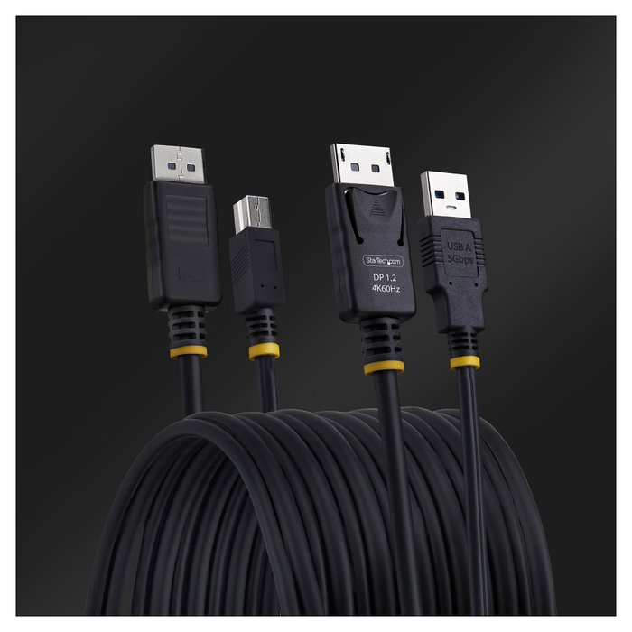 StarTech Cable KVM DisplayPort 1.2 y USB 3.2 Gen 1 de 3,1 m Negro