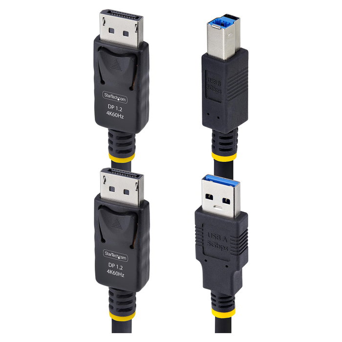 StarTech Cable KVM DisplayPort 1.2 y USB 3.2 Gen 1 de 3,1 m Negro