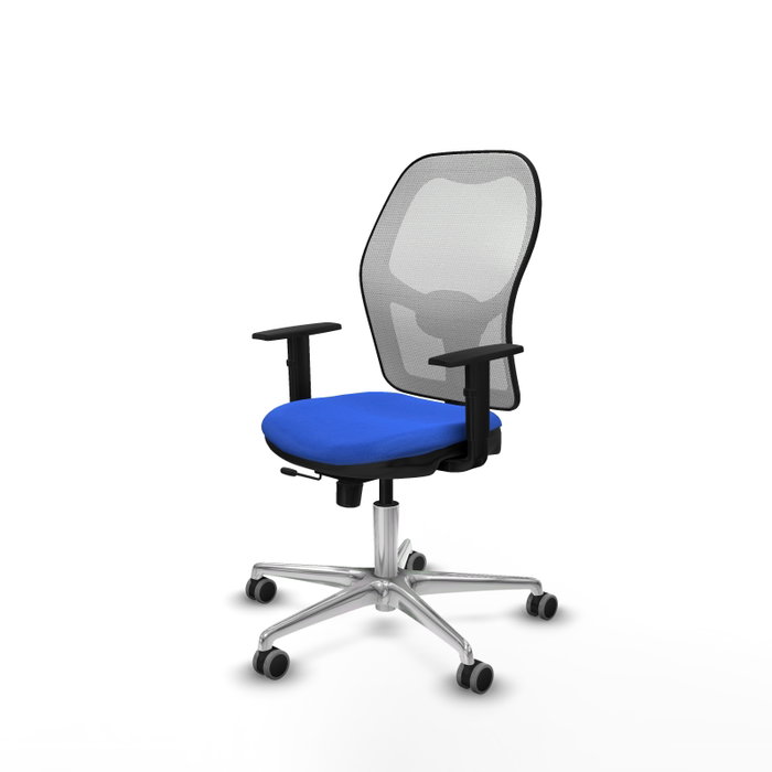 PIQUERAS Y CRESPO Silla de oficina Jorquera con mecanismo Sincro/Traslack, Azul y Blanco