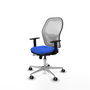 PIQUERAS Y CRESPO Silla de oficina Jorquera con mecanismo Sincro/Traslack, Azul y Blanco