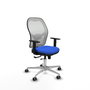PIQUERAS Y CRESPO Silla de oficina Jorquera con mecanismo Sincro/Traslack, Azul y Blanco