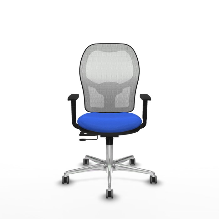 PIQUERAS Y CRESPO Silla de oficina Jorquera con mecanismo Sincro/Traslack, Azul y Blanco
