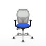 PIQUERAS Y CRESPO Silla de oficina Jorquera con mecanismo Sincro/Traslack, Azul y Blanco