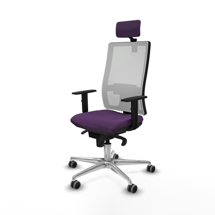 PIQUERAS Y CRESPO Silla de oficina Horna con mecanismo Sincro, Tela Morada y Malla Blanca PIQUERAS Y CRESPO Silla de oficina Horna con mecanismo Sincro, Tela Morada y Malla Blanca