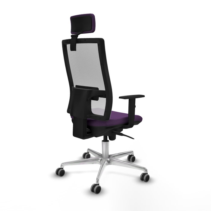 PIQUERAS Y CRESPO Silla de oficina Horna con mecanismo Sincro, Tela Morada y Malla Blanca PIQUERAS Y CRESPO Silla de oficina Horna con mecanismo Sincro, Tela Morada y Malla Blanca