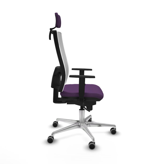 PIQUERAS Y CRESPO Silla de oficina Horna con mecanismo Sincro, Tela Morada y Malla Blanca PIQUERAS Y CRESPO Silla de oficina Horna con mecanismo Sincro, Tela Morada y Malla Blanca