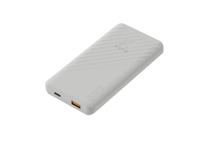 Xtorm XG2100 Go2 Power Bank 10000 mAh Blanco Ceniza - Batería Externa Portátil con Carga Rápida 15W, Doble Salida USB-C y USB-A, Compacto y Ligero para Smartphone, Tableta