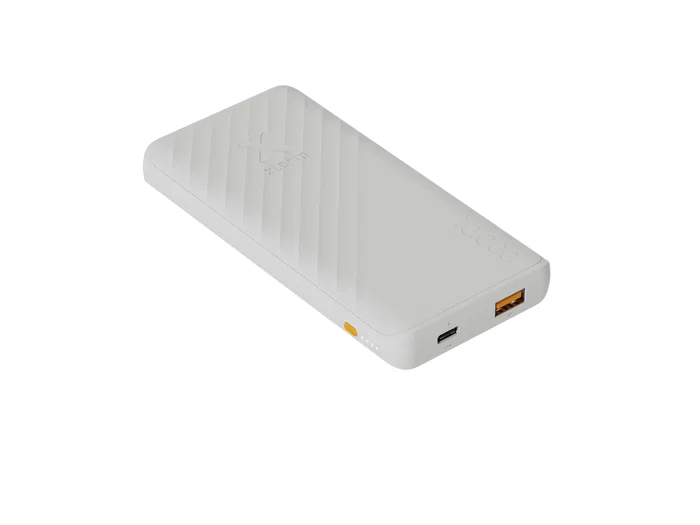 Xtorm XG2100 Go2 Power Bank 10000 mAh Blanco Ceniza - Batería Externa Portátil con Carga Rápida 15W, Doble Salida USB-C y USB-A, Compacto y Ligero para Smartphone, Tableta