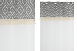 DKD Home Decor Cortina de Poliéster Bicolor 140x260 con 8 Anillas