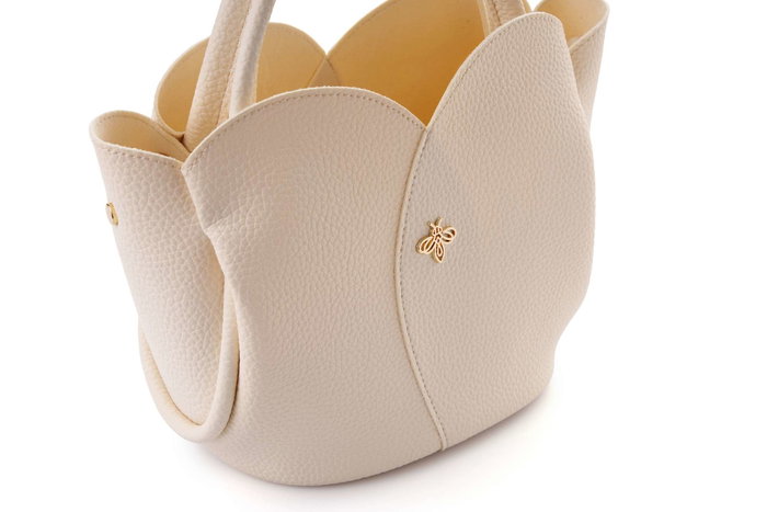 Lucky Bees Bolsa de Hombro Crema Cuero de Polivinilo