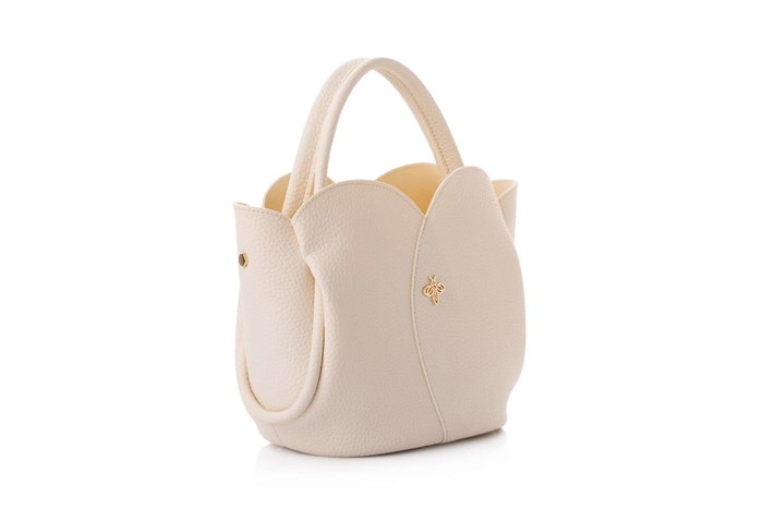 Lucky Bees Bolsa de Hombro Crema Cuero de Polivinilo