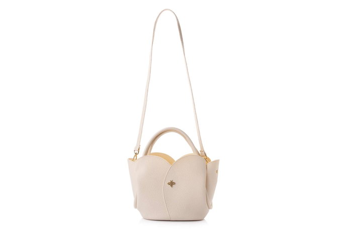 Lucky Bees Bolsa de Hombro Crema Cuero de Polivinilo