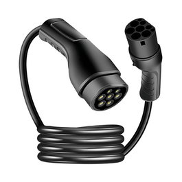 LogiLink Cable de carga para coche eléctrico Tipo 2 22kW 3P 32A 5m Negro + Bolsa