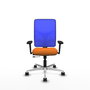 PIQUERAS Y CRESPO Silla de oficina Motilla con mecanismo Sincro/Traslack, Naranja y Azul
