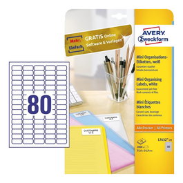 AVERY Zweckform L7632-25 etiquetas adhesivas blancas 35,6 x 16,9 mm