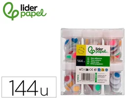 Liderpapel Ojos para manualidades de 15 mm con pupilas de colores surtidos, pack de 144 unidades