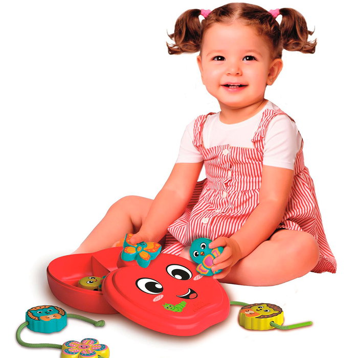 Clementoni 17600 - Juego de Lazos Montessori para Enhebrar Cuentas y Hacer Pulseras, Juguete Educativo para Niños +18 Meses (Idioma: Español)
