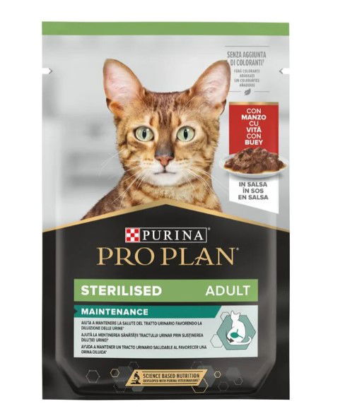 Purina Pro Plan Feline Sterilised con Carne 26x85 gr