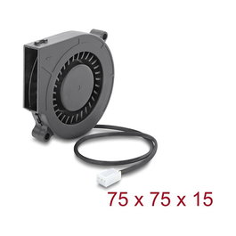 DeLOCK Ventilador radial 12 V CC 75 x 75 x 15 mm, 3-pin, Negro