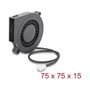 DeLOCK Ventilador radial 12 V CC 75 x 75 x 15 mm, 3-pin, Negro