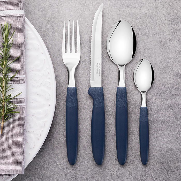 Tramontina Cuchara de Mesa Ipanema Azul 19 cm Acero Inoxidable 3 uds