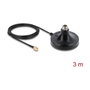 DeLOCK 81491 Base de antena magnética con cable de 3 m y conectores Clase N a RP-SMA
