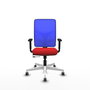 PIQUERAS Y CRESPO Silla de oficina Motilla con mecanismo Sincro/Traslack, Rojo y Azul