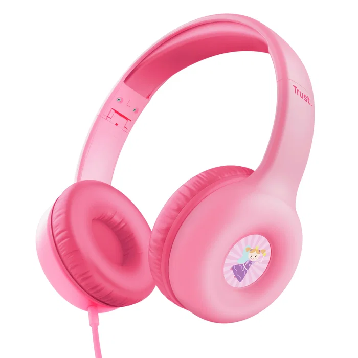 Trust Nouna Auriculares Diadema Alámbricos con Micrófono Integrado para Llamadas y Música, Circumaural, Color Rosa, Ajustables y Plegables Trust Nouna Auriculares Diadema Alámbricos con Micrófono Integrado para Llamadas y Música, Circumaural, Color Rosa, Ajustables y Plegables