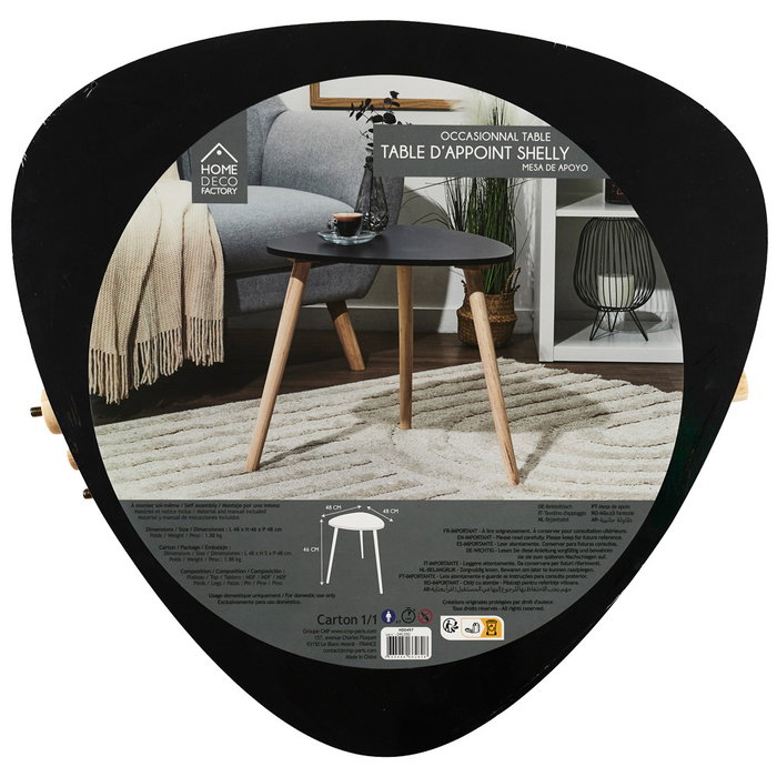 Home Deco Factory Mesa Auxiliar Shelly Negra H.46 Home Deco Factory Mesa Auxiliar Shelly Negra H.46