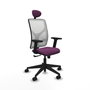 PIQUERAS Y CRESPO Silla de oficina Motilla con mecanismo Sincro, Morado y Blanco