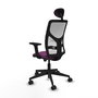 PIQUERAS Y CRESPO Silla de oficina Motilla con mecanismo Sincro, Morado y Blanco