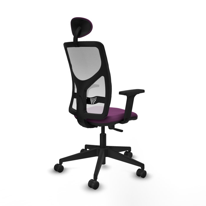 PIQUERAS Y CRESPO Silla de oficina Motilla con mecanismo Sincro, Morado y Blanco