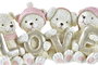 DKD Home Decor Figura de Resina Oso Rosa