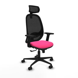 PIQUERAS Y CRESPO Silla de oficina Cilanco con mecanismo Sincro, Rosa y Negro