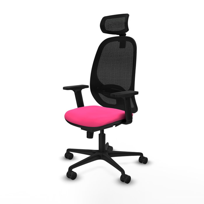 PIQUERAS Y CRESPO Silla de oficina Cilanco con mecanismo Sincro, Rosa y Negro