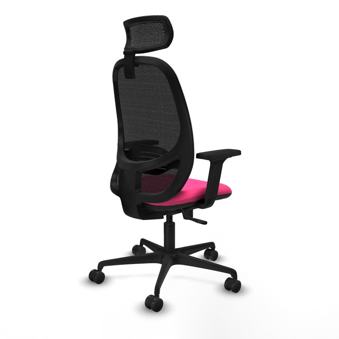 PIQUERAS Y CRESPO Silla de oficina Cilanco con mecanismo Sincro, Rosa y Negro