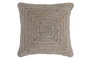DKD Home Decor Cojín de Lana y Yute Trenzado a Mano Marrón Claro 45x45 cm