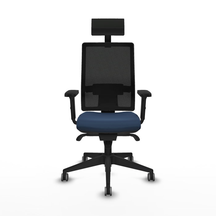 PIQUERAS Y CRESPO Silla de oficina Horna con mecanismo Sincro, Azul marino y Negro