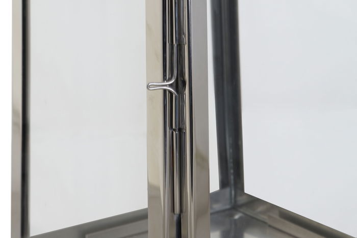 DKD Home Decor Farola Plateado Marron Acero Cristal Cuero 20 x 40 x 20 cm