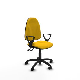 PIQUERAS Y CRESPO Silla de oficina Algarra, Mecanismo Asincro, Tela Amarillo
