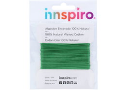 Innspiro Cordón de Algodón Encerado Verde Loro 1,5 mm 5 m