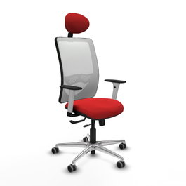 PIQUERAS Y CRESPO Silla de oficina Zulema Sincro/Traslack Rojo y Blanco