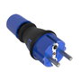 Solera Clavija 2P+T 16A 250V Caucho Negro Termoplástico IP54 Espigas Ø4,8mm