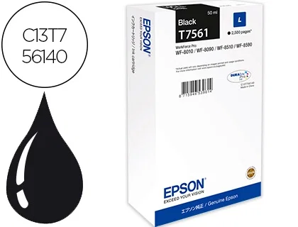 Epson T7561 Cartucho de Tinta Negro C13T75614N Epson T7561 Cartucho de Tinta Negro C13T75614N