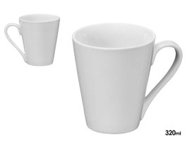 VESSIA Set de 36 Tazones de Porcelana de Boca Ancha, 320 ml, Blanco